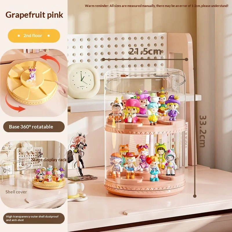 Rotating Multi-Tier Acrylic Collectibles Display Stand Cabinet