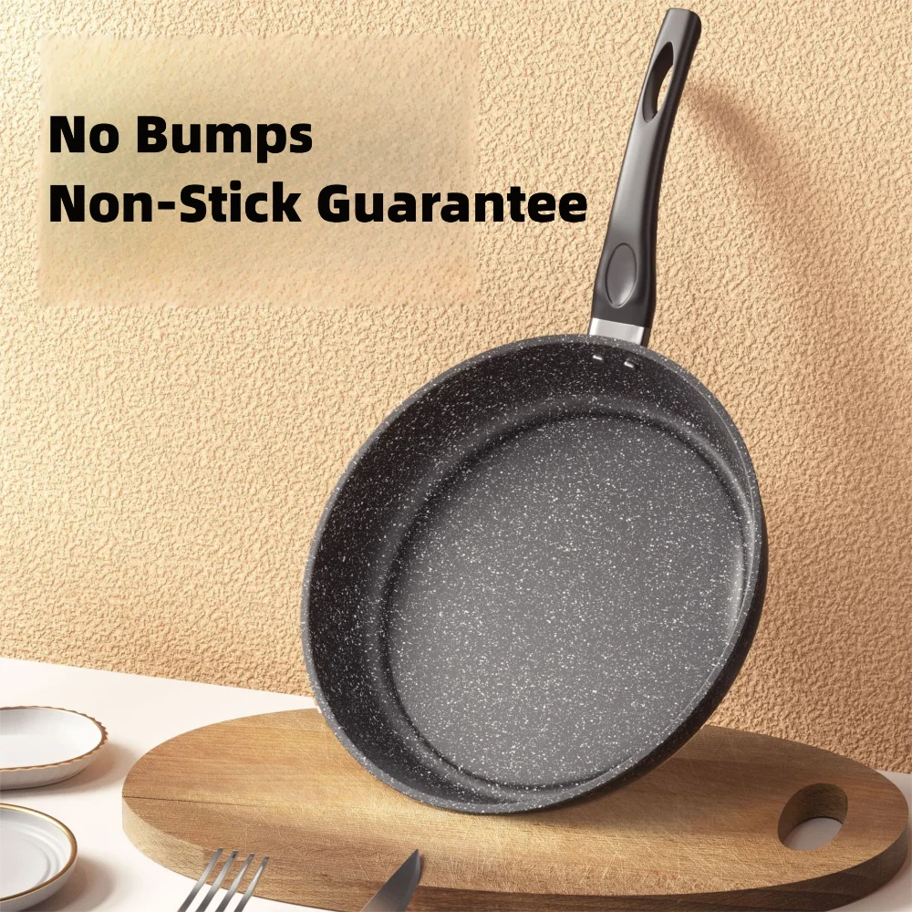 Stone Nonstick Frying Pan with Glass Lid | 22–28cm Skillet