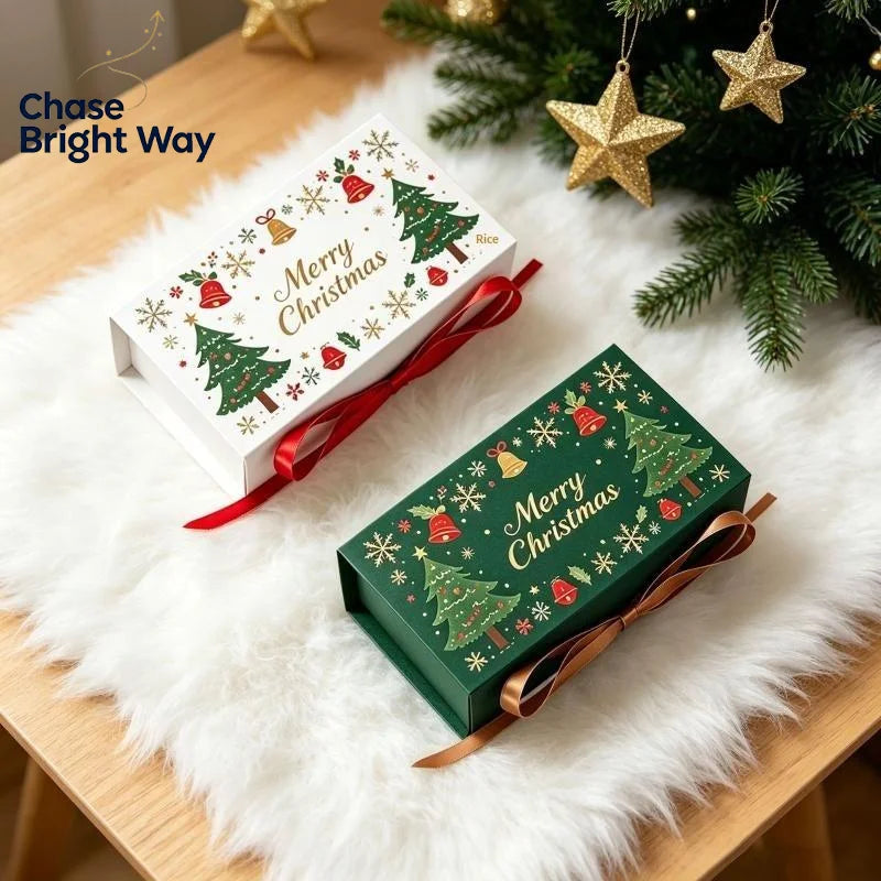 10-Pack Christmas Gift Boxes with Ribbon | Holiday Packaging