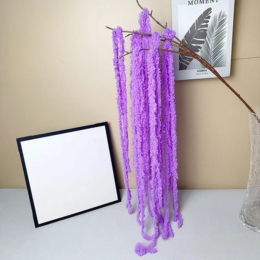 Multicolor Amaranthus Artificial Hanging Plant – Yarn Tassel