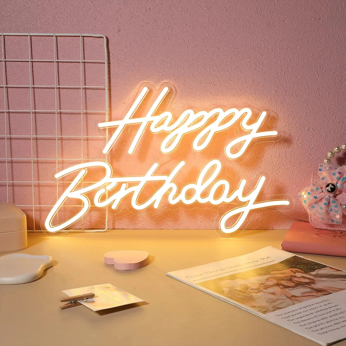 Happy Birthday LED Neon Sign | USB Powered Party Wall Decor