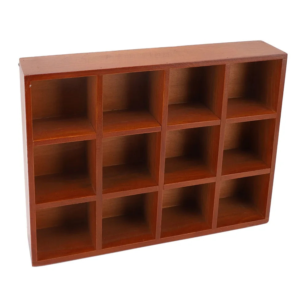 Solid Wood Desktop Organizer – 12-Compartment Vintage Storage