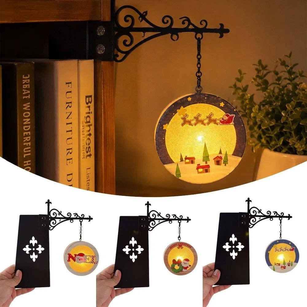 Christmas Book Nook LED Lamp – Warm White Metal Shelf Light