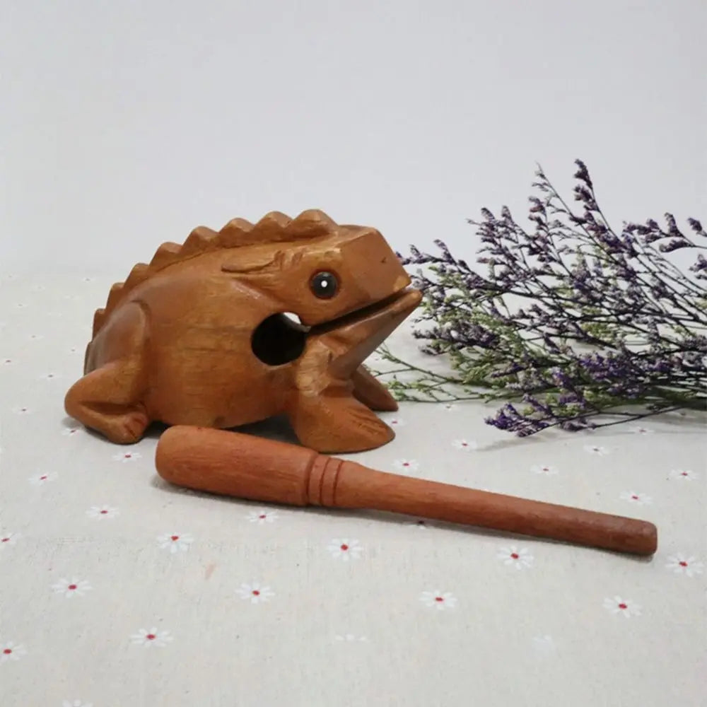 Wooden Frog Guiro Rasp – Handcrafted Percussion Instrument & Décor