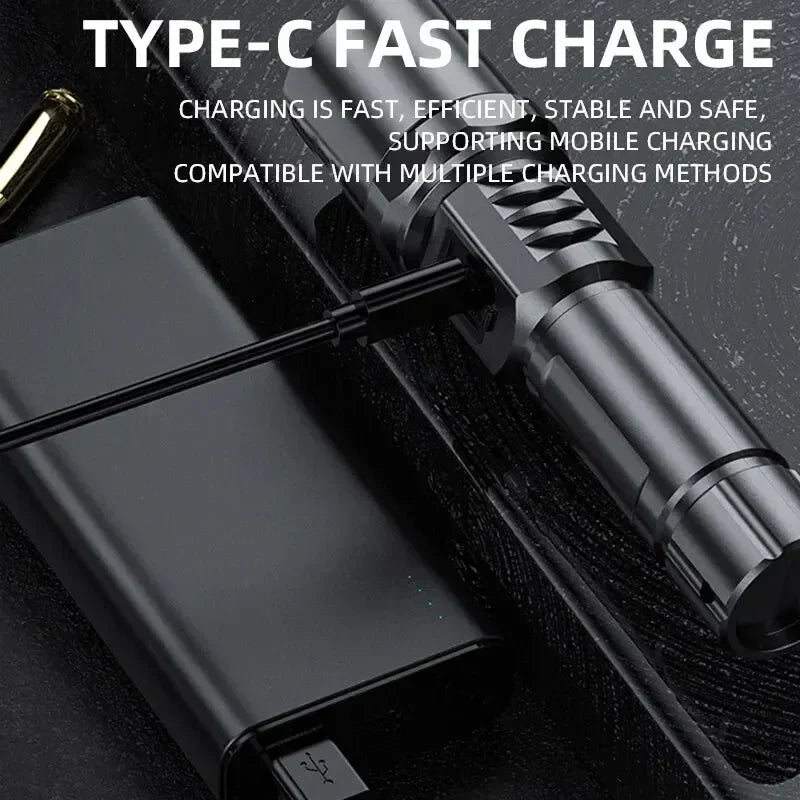 USB Rechargeable LED Flashlight – Tactical Zoom, 350+ Lumens