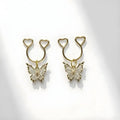 Non-Piercing Dangle Heart Clip-On Body Jewelry – 2Pcs