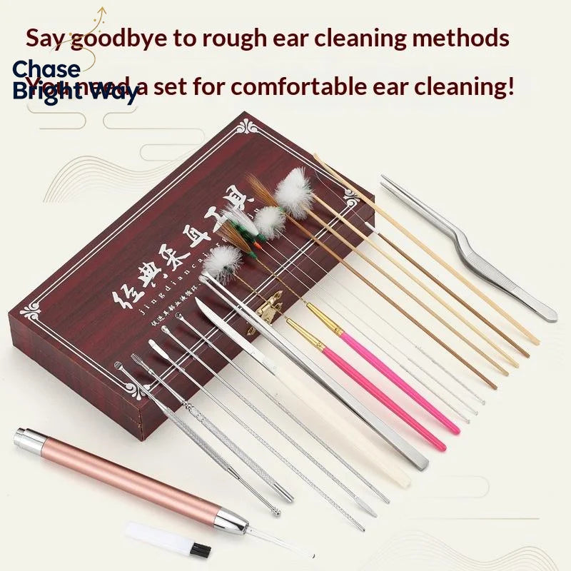 Ear Care Tool Set – Goose Feather Sticks & Ear Scoops Kit