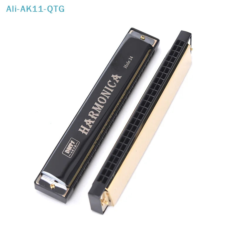 24-Hole Tremolo Harmonica Key of C – Double Row Mouth Organ