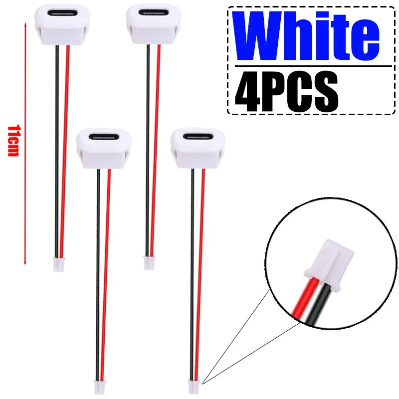 USB-C Waterproof Pigtail Cable – Female Chassis 2-Pin Solder
