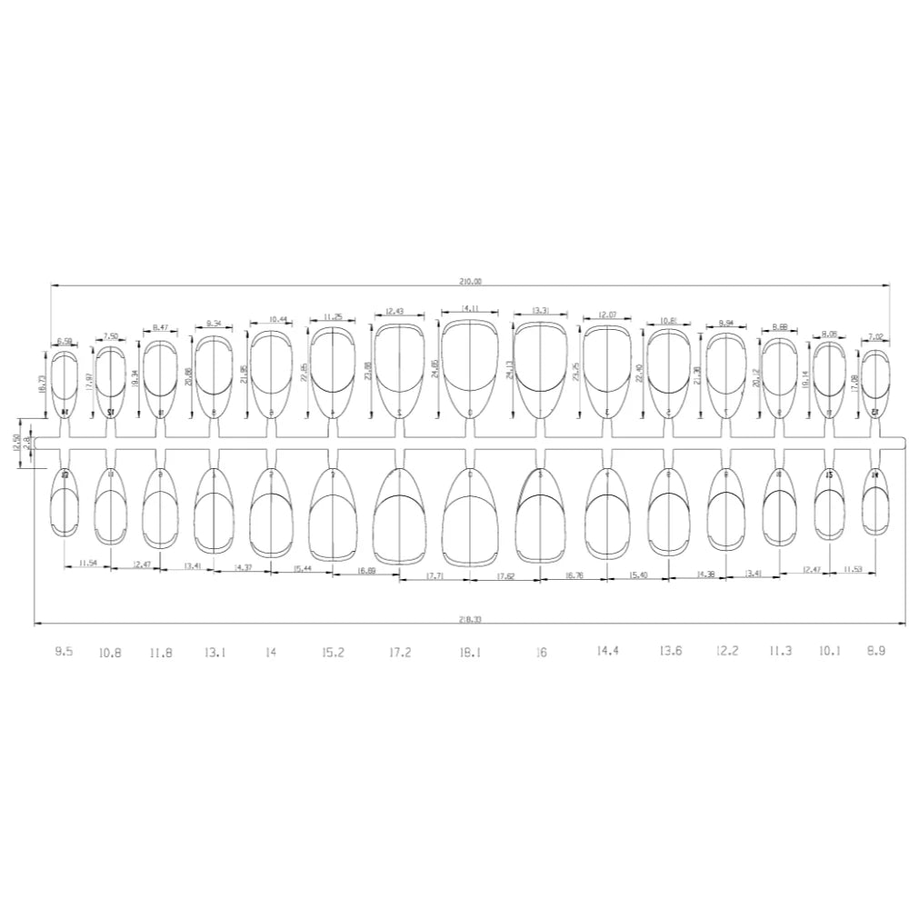 30-Piece Almond Press On Nails – Matte Nude & Glossy Finish