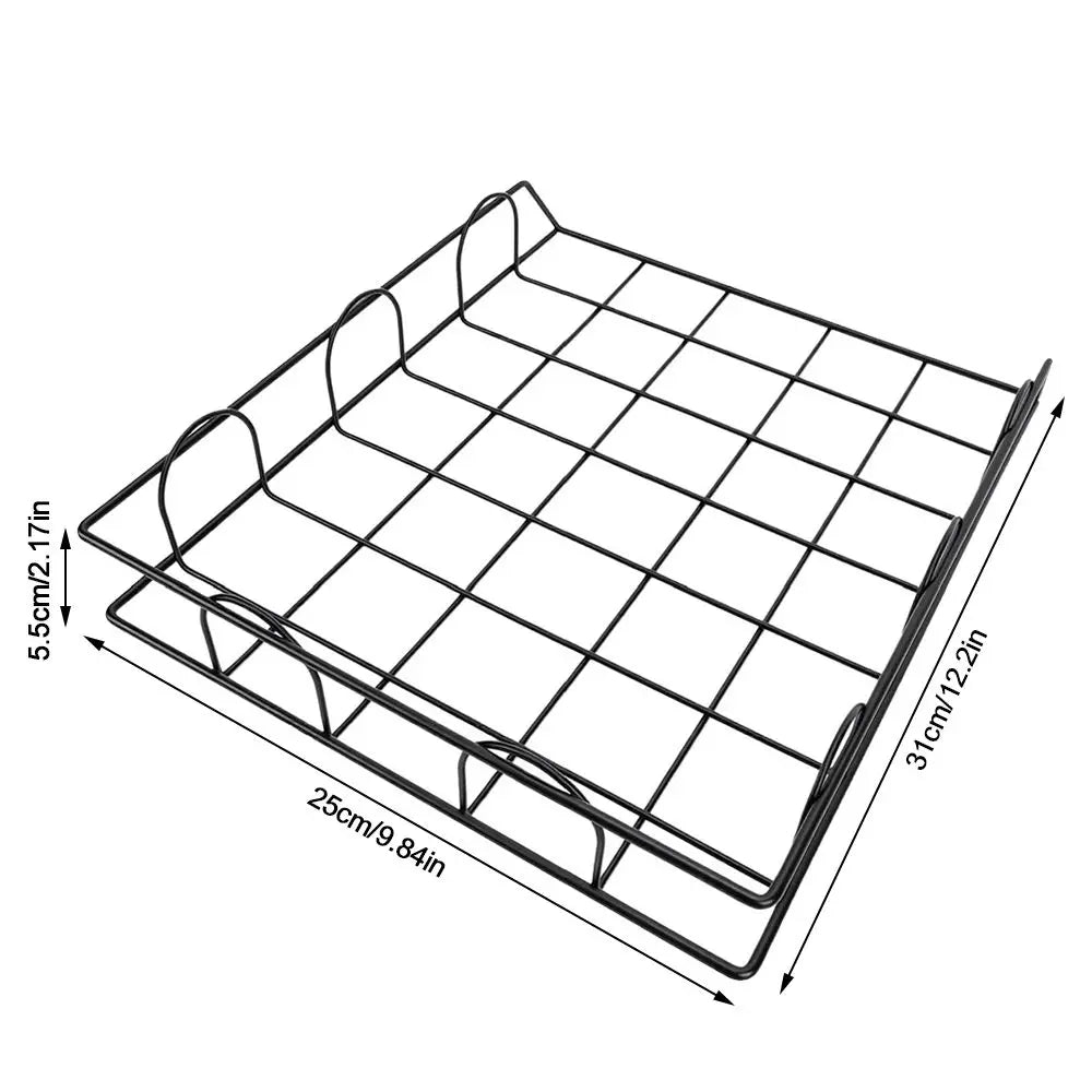 3-Pack Black Metal Mesh File Tray – Stackable Desk Organizer