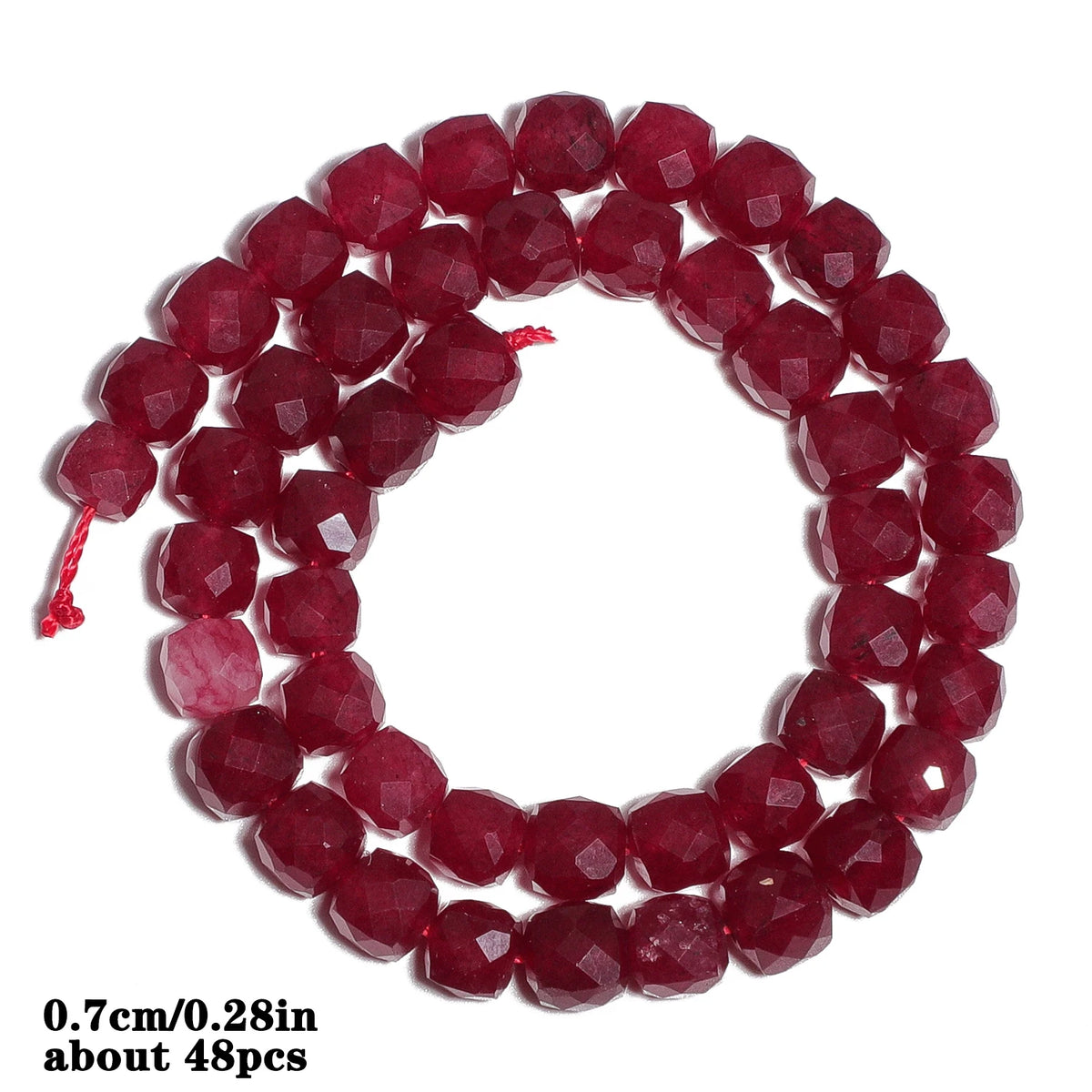 Red Chalcedony Stone Beads – Droplet, Square & Round DIY Jewelry