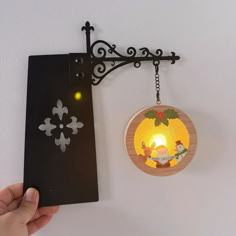 Christmas Book Nook LED Lamp – Warm White Metal Shelf Light