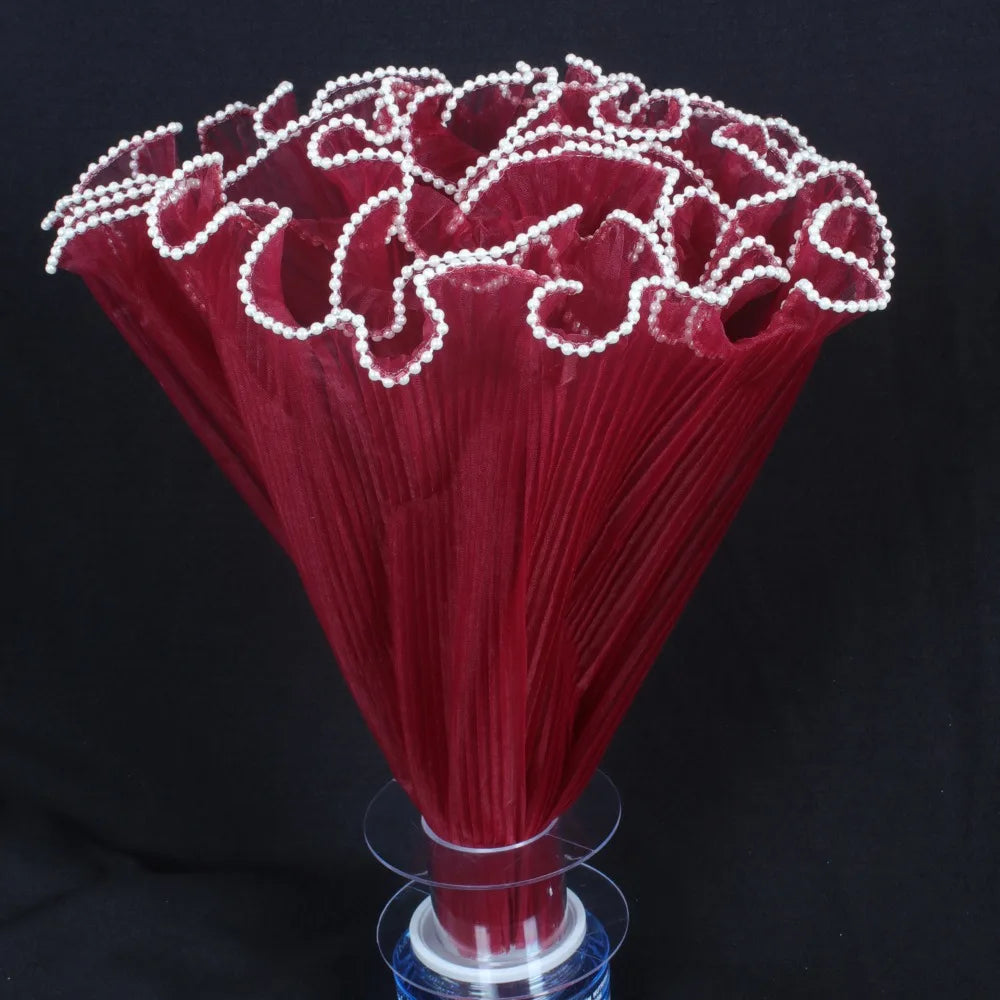 Pearl Lace Wave Mesh Flower Wrapping Roll – 28cm x 4 Yards