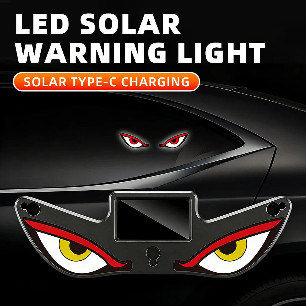 Solar Demon Eye Neon Ambient Light – Car Windshield Decor