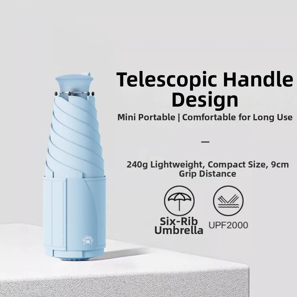 UV Protection Titanium Silver Folding Sun & Rain Umbrella