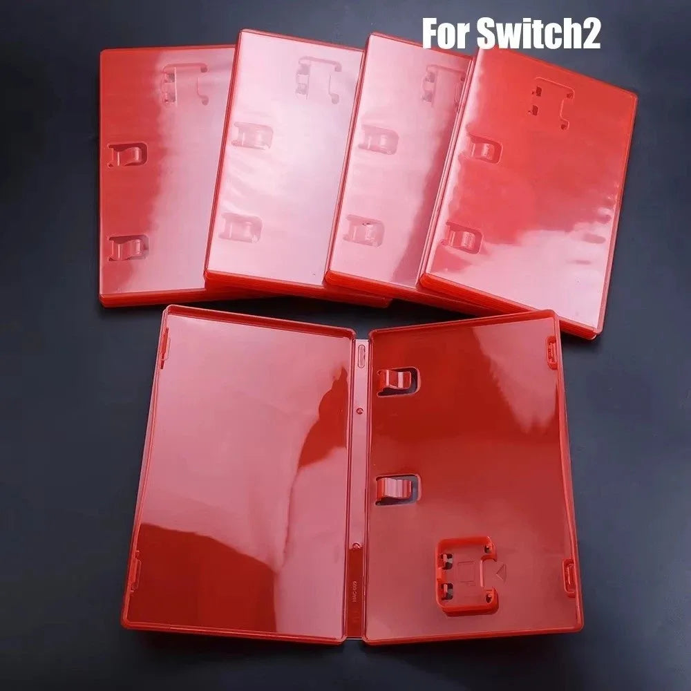 Switch 2 Game Card Case – Transparent Red Cartridge Holder Box