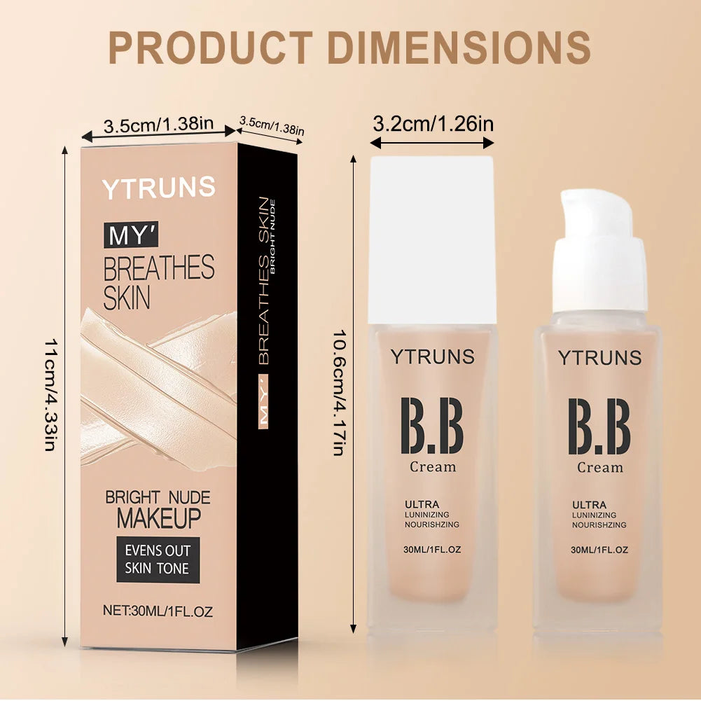 YTRUNS Poreless Liquid Foundation – Full Coverage Makeup Base