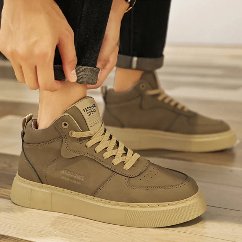 LEDP Men's Platform Sneakers – Lace-Up Non-Slip Casual Ankle Boots