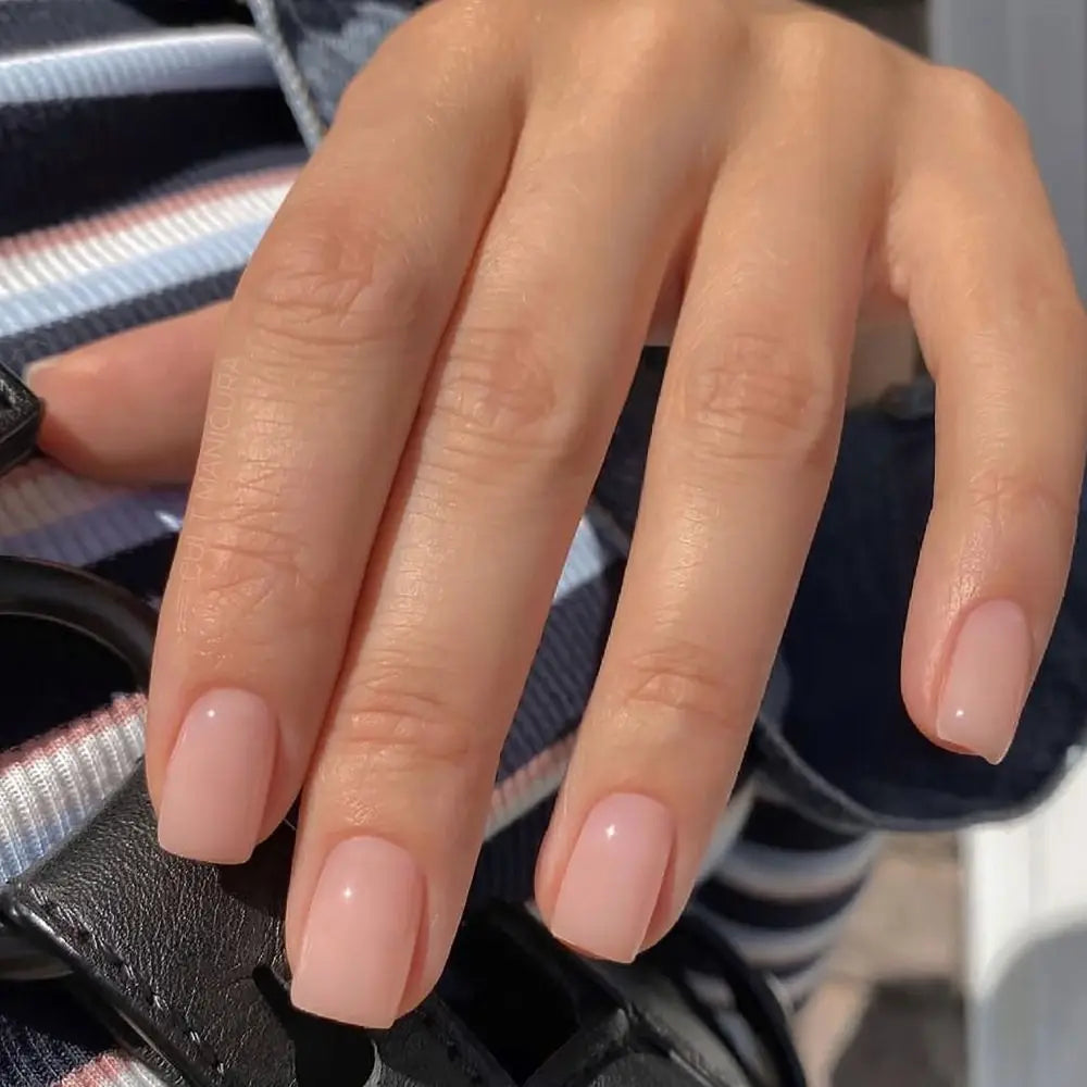 Square Press-On Nails – Nude Pink Full Cover 24pcs | SAMMY
