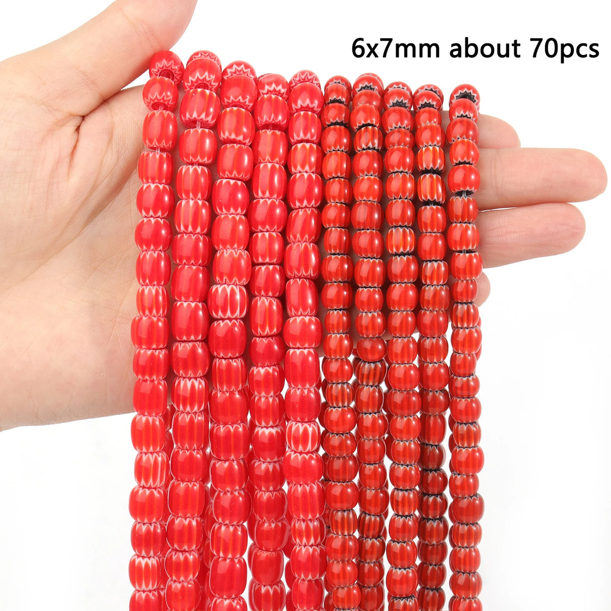 Nepal Lampwork Glass Beads 6mm – Pumpkin Shape DIY Jewelry