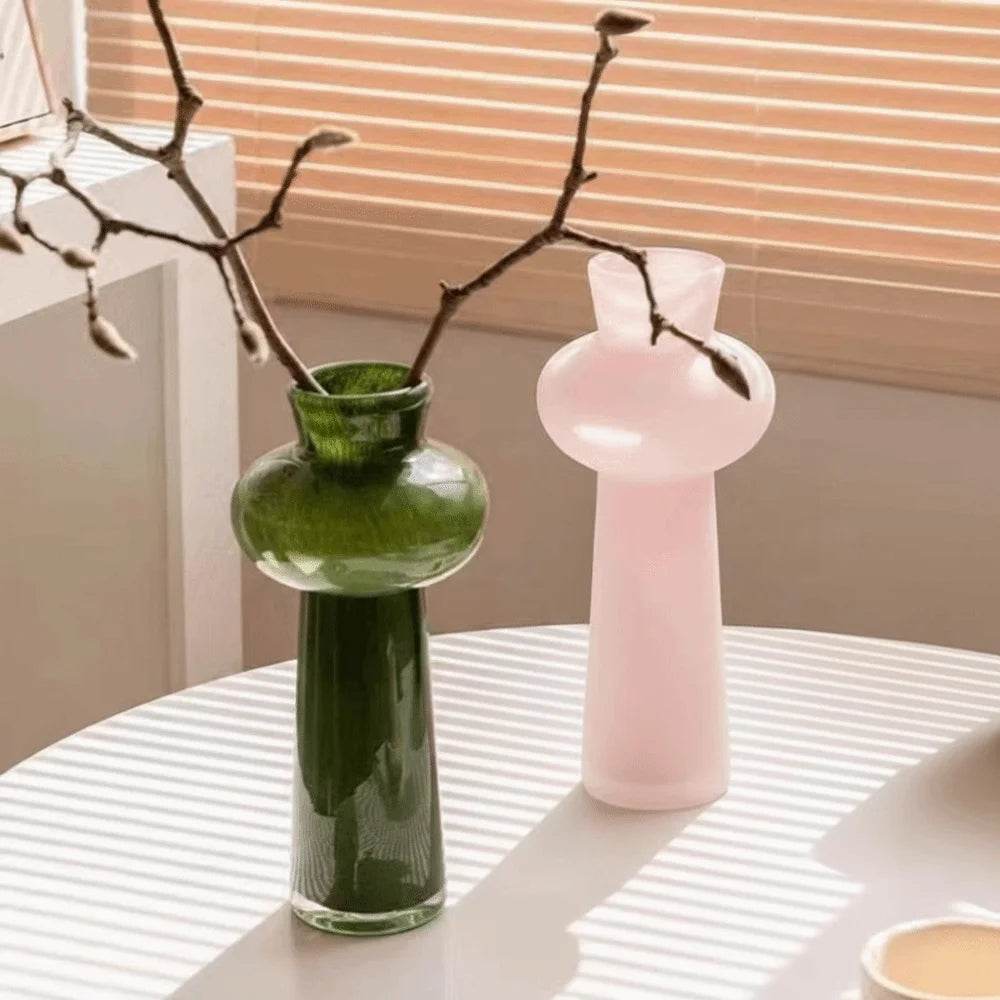 Vintage French Style Hand-Blown Glass Vase | Orchid Floral