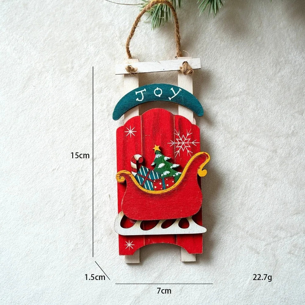 Wooden Santa Claus Christmas Tree Pendant – DIY Painted Ornament