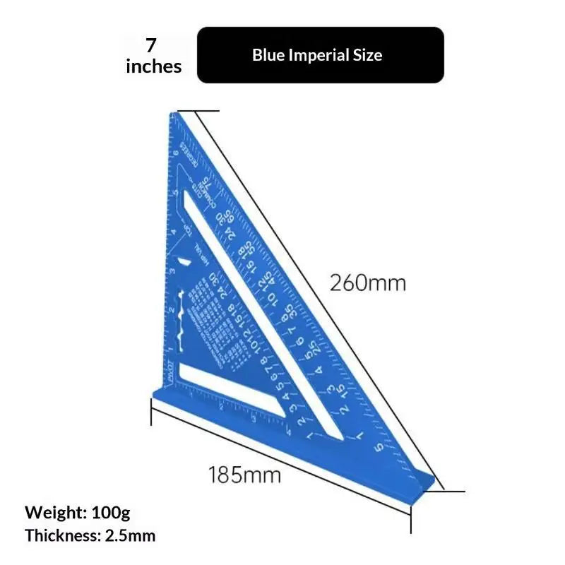 Aluminum Alloy Triangle Ruler – 4-in-1 Precision Woodworking Gauge