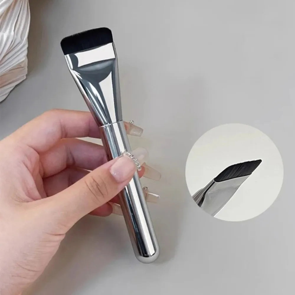Stainless Steel Makeup Mixing Palette with Spatula & Brush