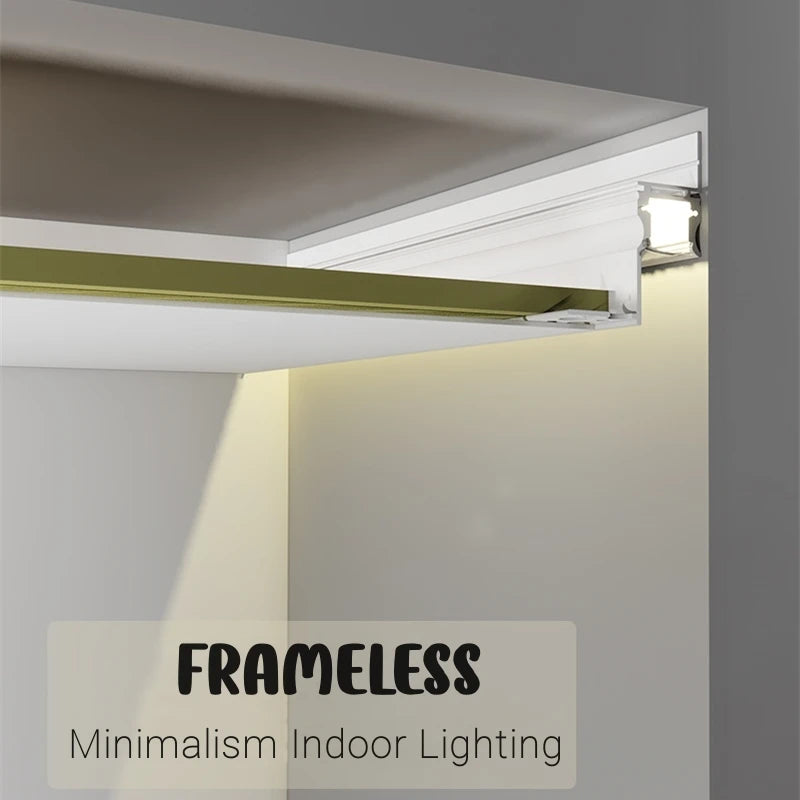 Recessed Corner LED Aluminum Profile Channel 0.5m/1m Ceiling