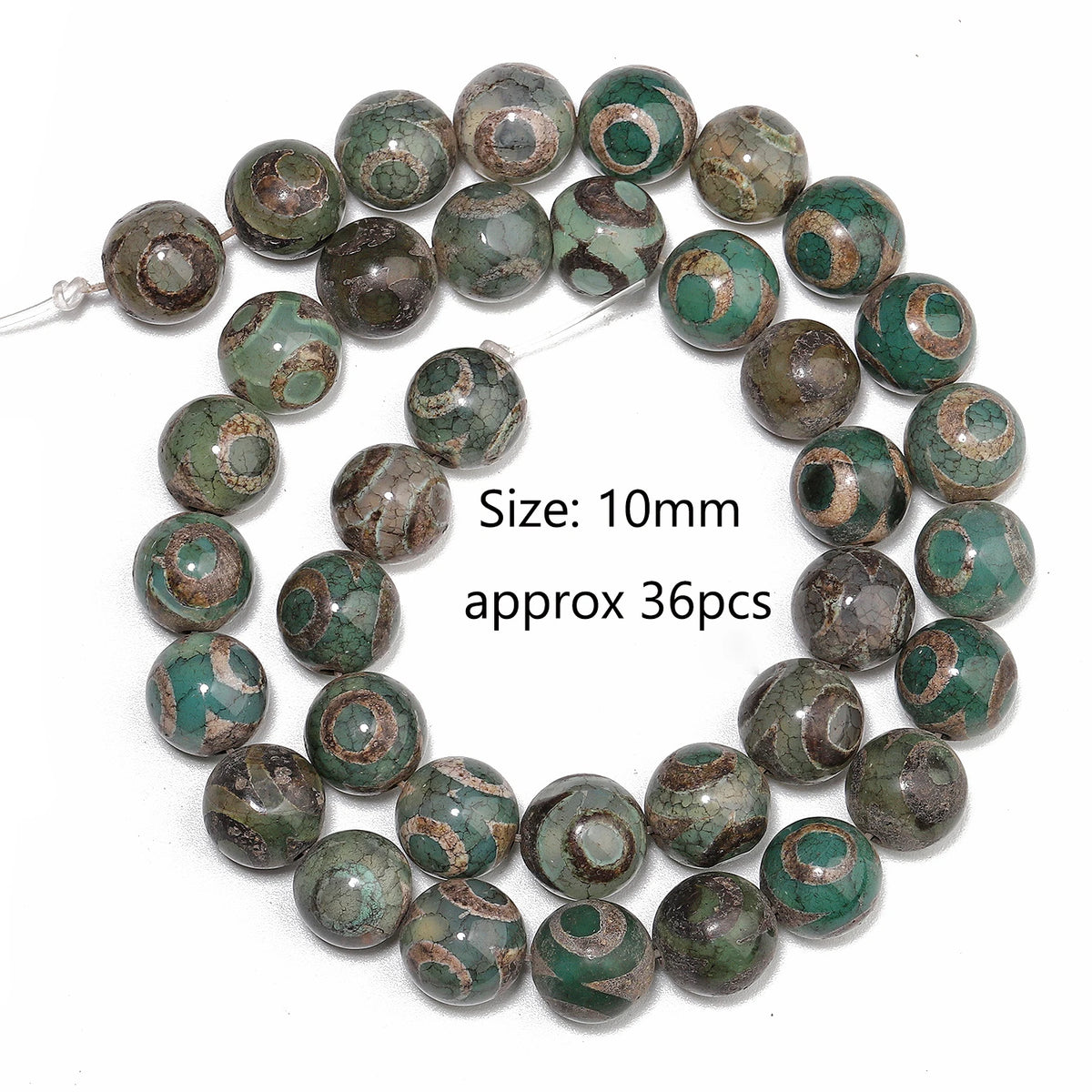 Tibetan Dzi Agate Natural Stone Round Beads | DIY Jewelry