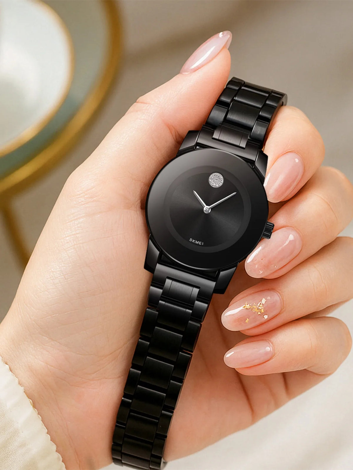 Women's Elegant Quartz Watch – Light Luxury Stainless Steel