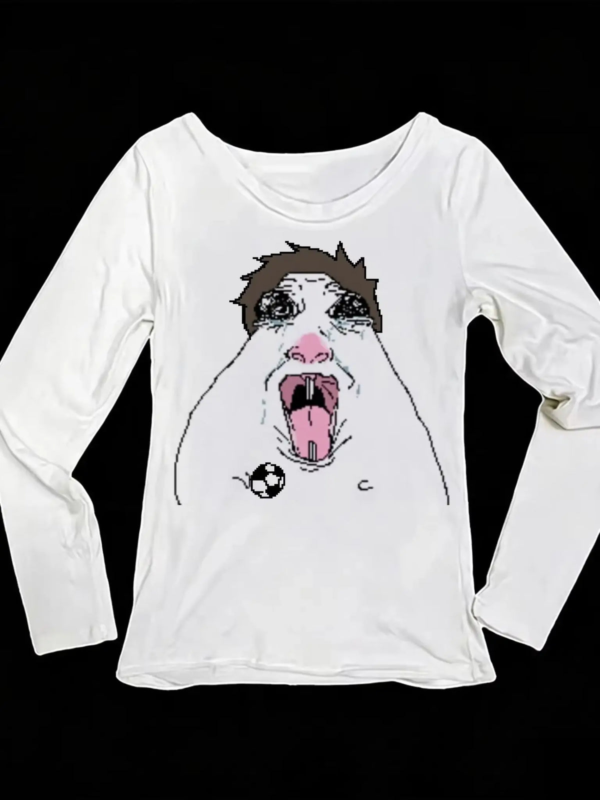 Women's Y2K Football Meme Long Sleeve Slim Fit T-Shirt