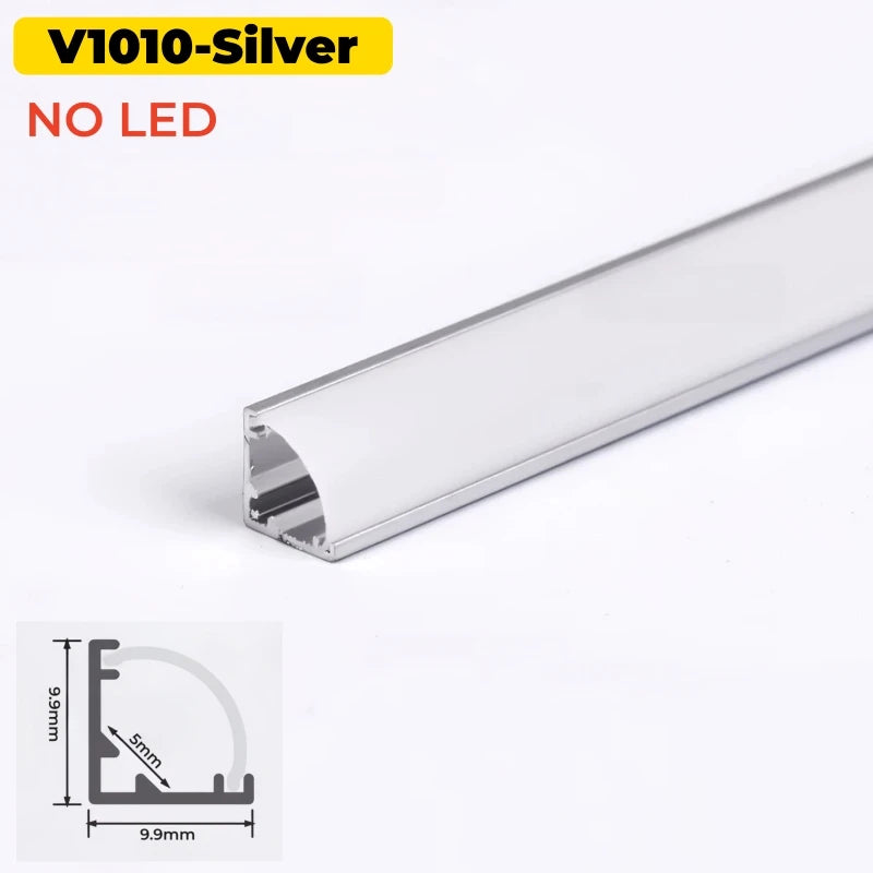 V-Shape 45° Corner LED Aluminum Channel Profile with Diffuser