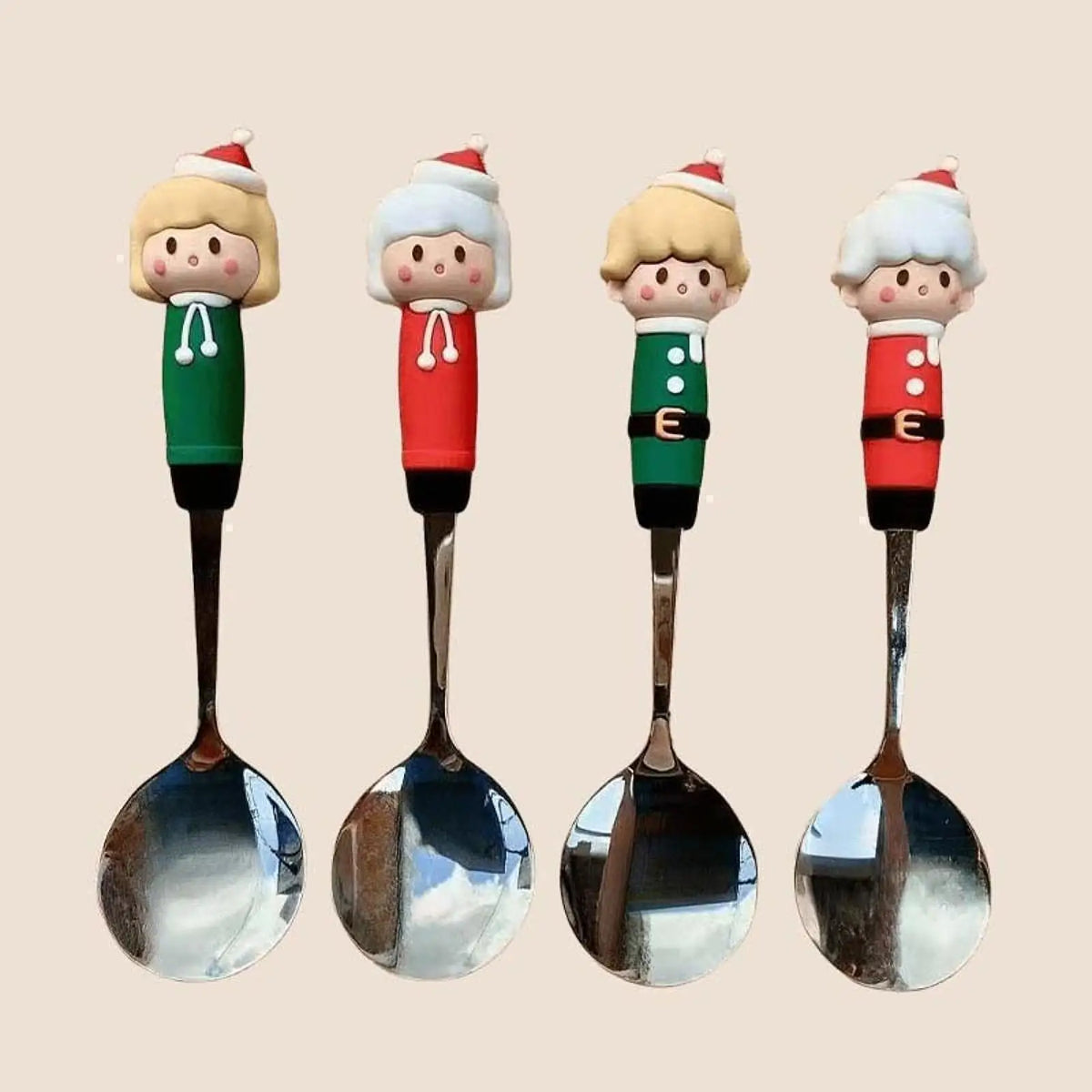 Christmas Stainless Steel Flatware – Festive Spoon & Fork