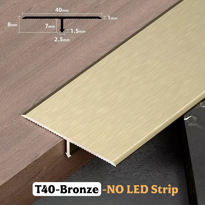 T-Shape Aluminum Floor Transition Strip | Tile Gap Edge Profile