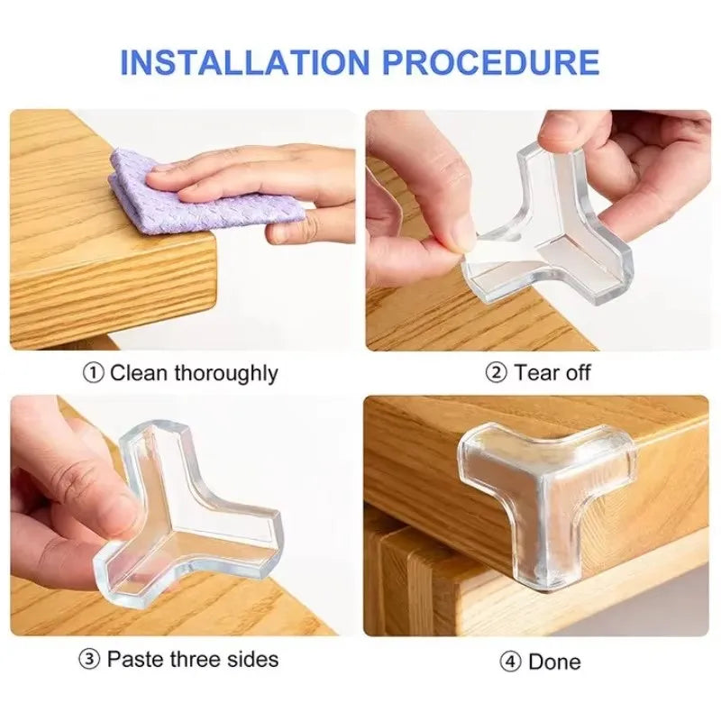 Clear Silicone Furniture Corner Protectors – 4 or 10 Pack