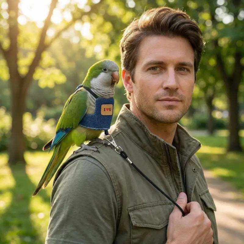Cowboy Parrot Harness Vest & Leash – Small & Medium Birds