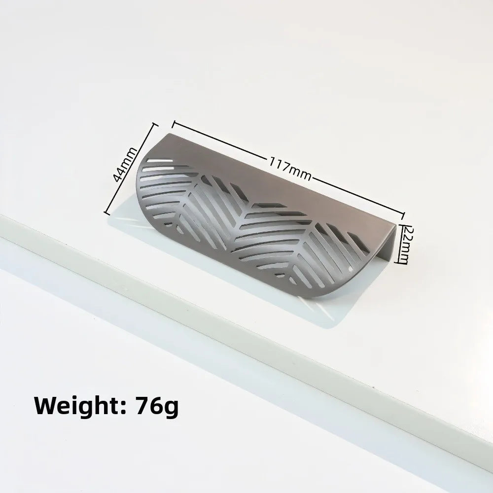 Zinc Alloy Hollow Leaf Cabinet Drawer Pull Handle | Curved Grip