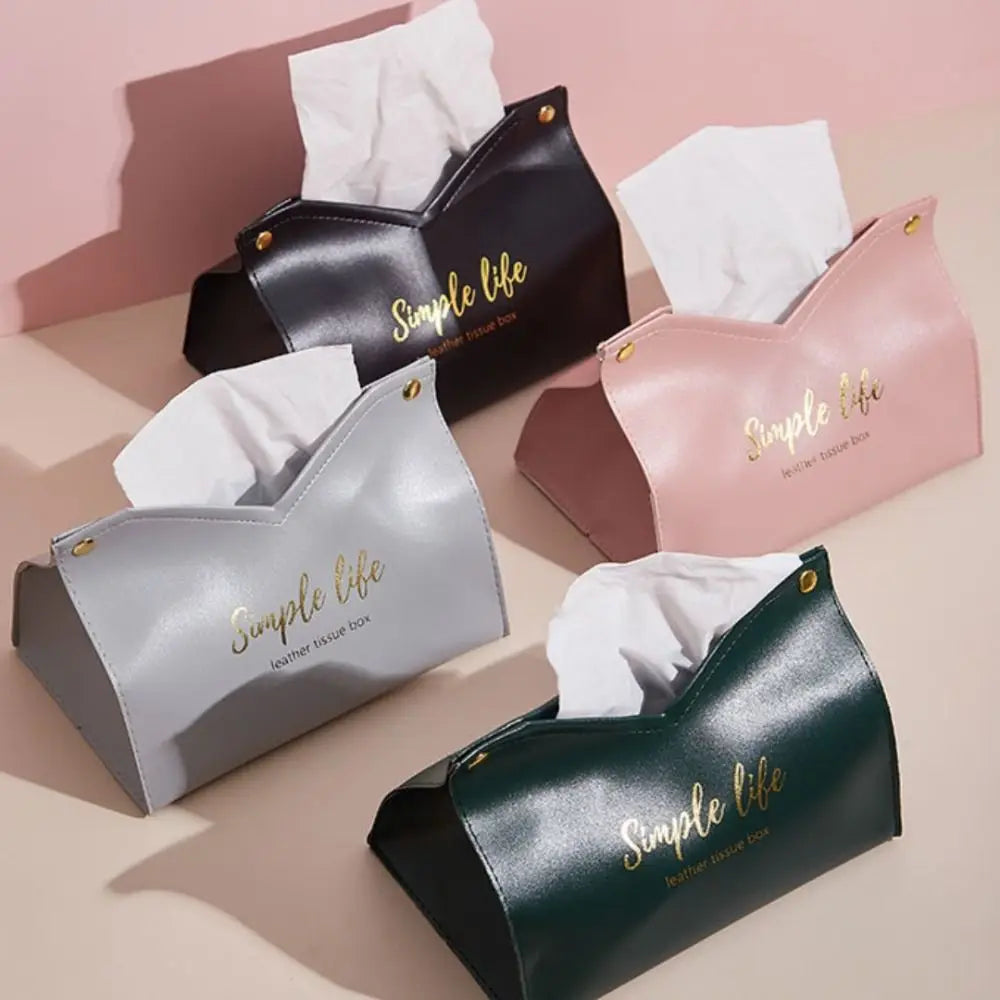 Modern PU Leather Tissue Box Cover | Home & Car Napkin Holder