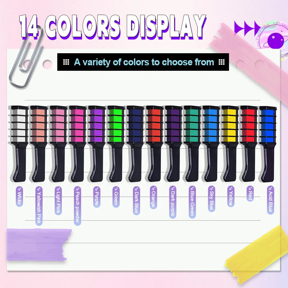 Temporary Hair Color Comb Stick – Washable Hair Chalk