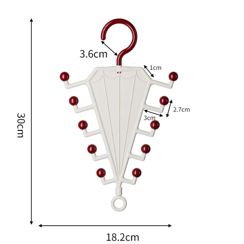 Wall Mounted V-Shape Hat Rack – 12 Rotatable Double-Sided Hooks