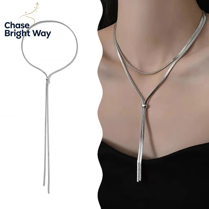 Long Snake Chain Tassel Necklace – Hip Hop Sweater Chain
