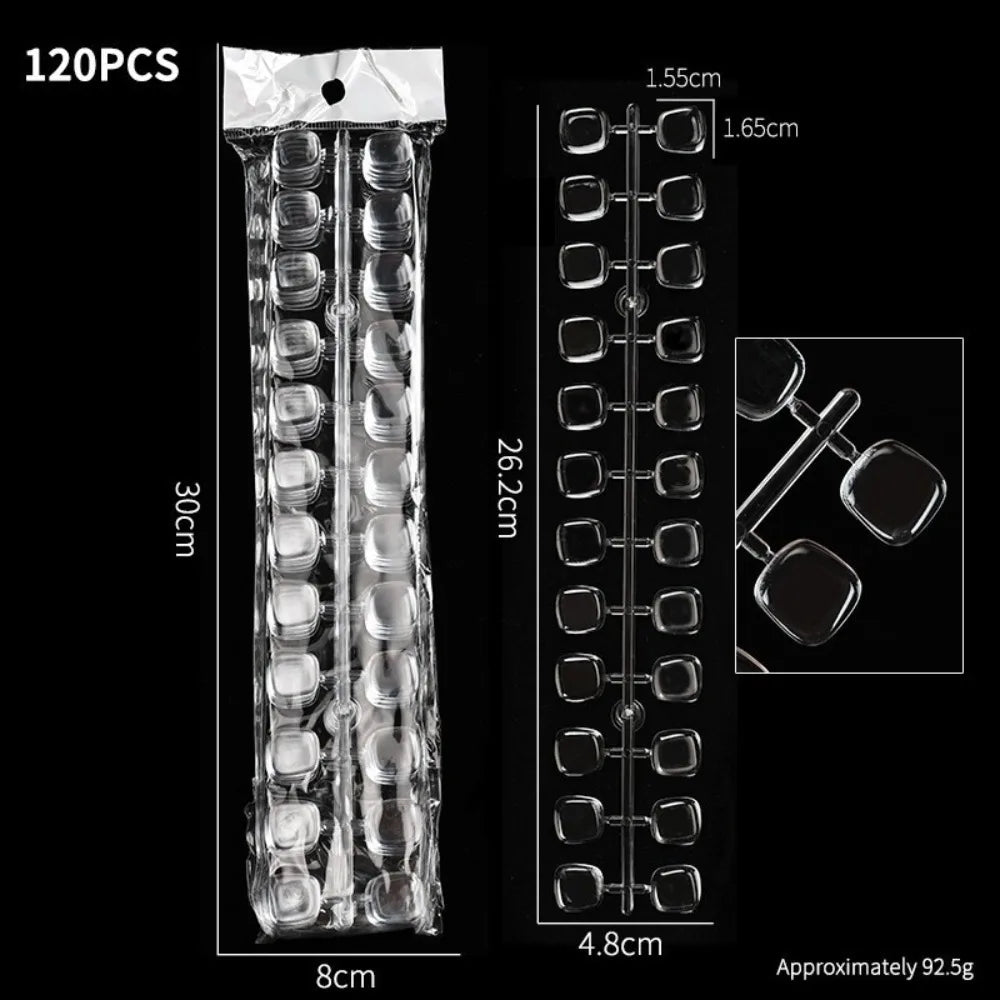 120-Piece Clear Nail Tips Set – DIY Practice & Color Chart
