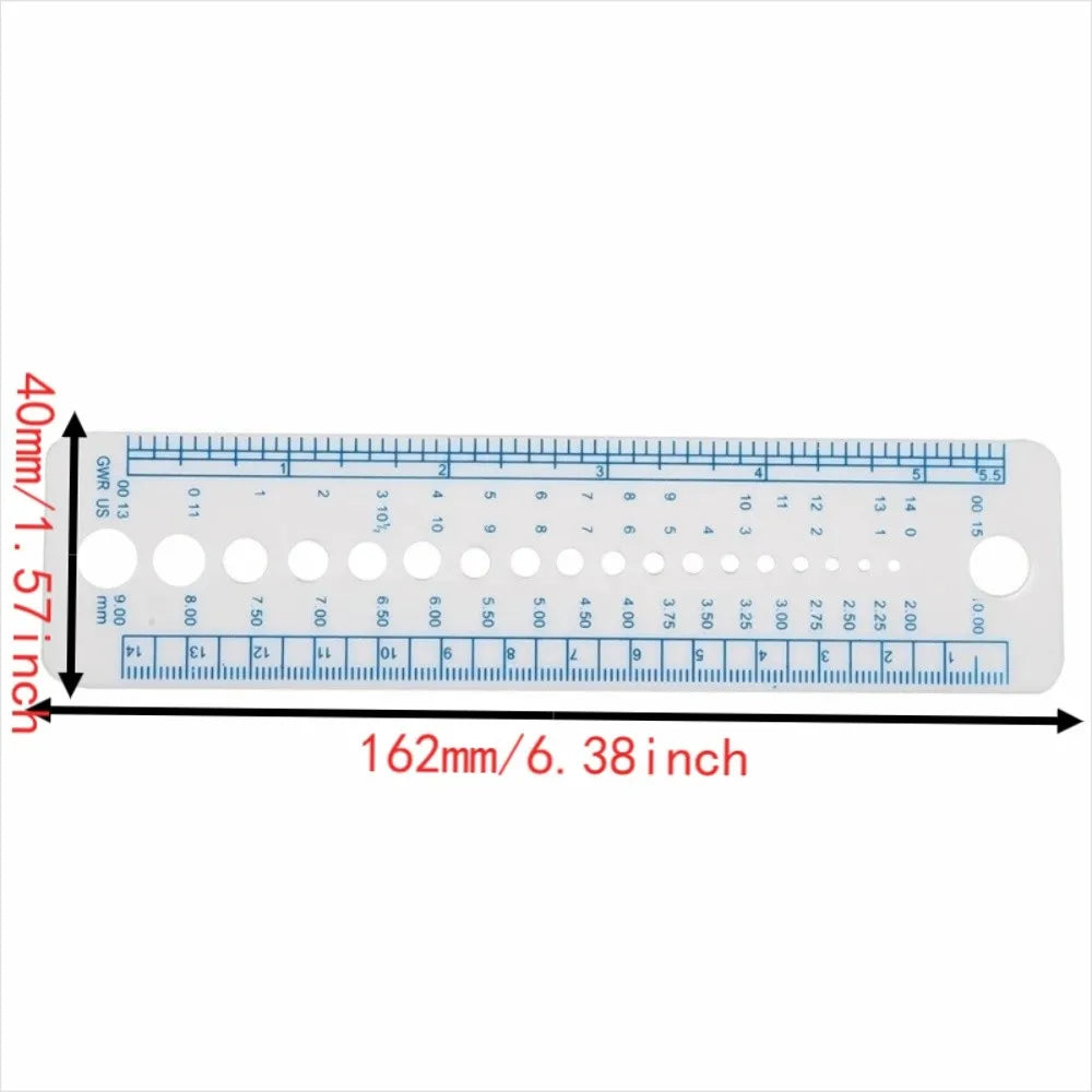 3-Pack Knitting Needle Gauge Ruler & Circle Template Set