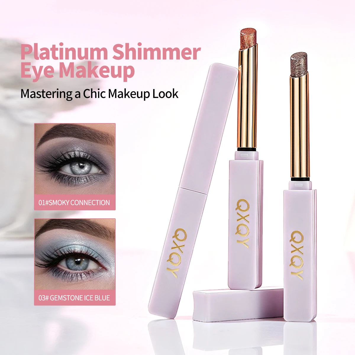 QXQY Platinum Glitter Eye Shadow Stick – Sapphire Blue