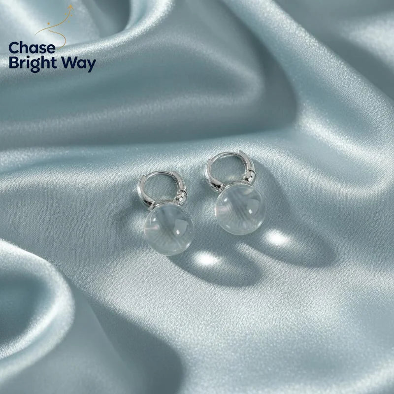 Transparent Round Ball Drop Earrings | Korean Fashion Jewelry