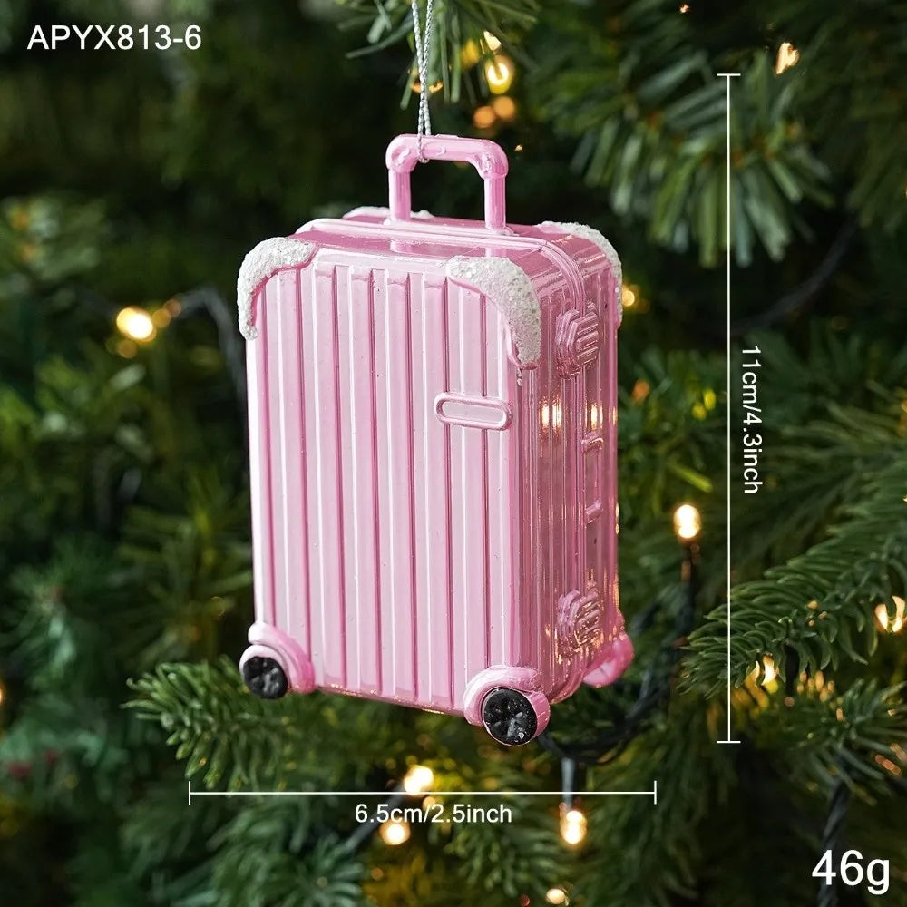 Pink Glitter Christmas Ornaments – Assorted Shapes | Hanging