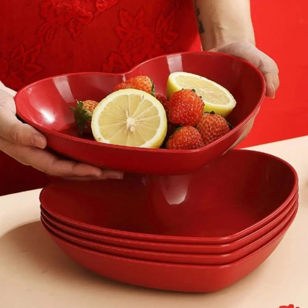 Heart-Shaped Snack & Candy Serving Plate Set with Holder Base