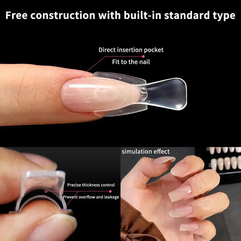 Sandwich Dual Nail Forms 60pcs – Oval Extension Top & Bottom Mold